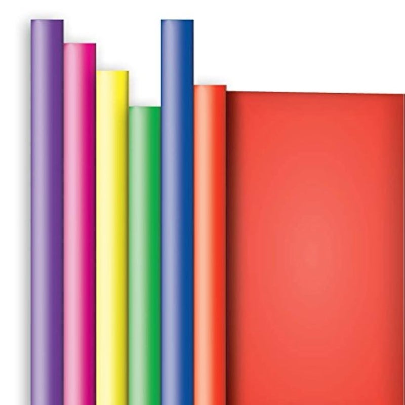 Jillson Roberts 6 Roll-Count All-Occasion Solid Color Gift Wrap Available in 10 Different Assortments, Crayon Box - Image 1